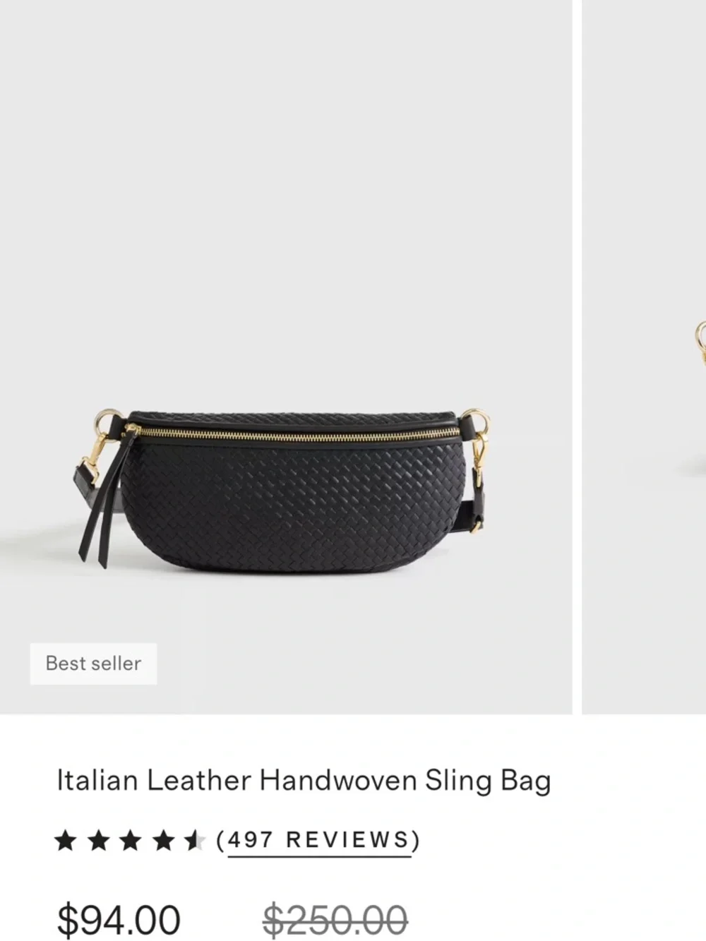 QUINCE Italian Leather Handwoven Bag in Black with Original Dustbag-Like New - Picture 1 of 5